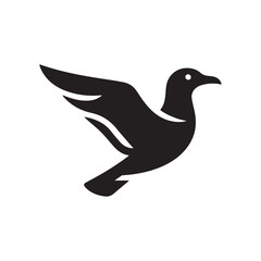 seagull vector silhouette clip art logo design illustration