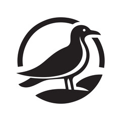 seagull vector silhouette clip art logo design illustration