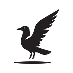 seagull vector silhouette clip art logo design illustration