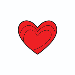 red heart on white background