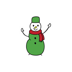 snowman with a christmas ball
