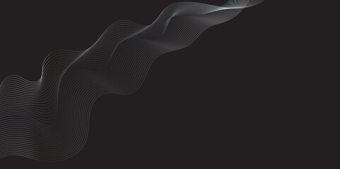 Modern multicolor gradient flowing wave lines. Parallel lines of vibrant color. Stylized line art background. curving and wavy gradient lines against a black background.