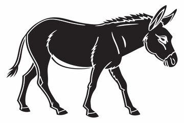 donkey sihouette black vector