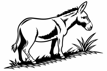 donkey sihouette black vector