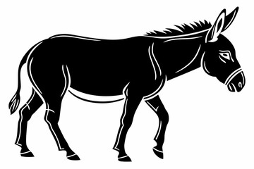 donkey sihouette black vector