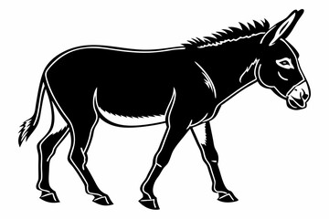donkey sihouette black vector