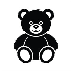 teddy bear icon vector silhouette on white background.