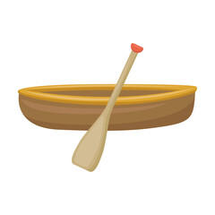 Canoe Sign Emoji Icon Illustration. Paddle Vector Symbol Emoticon Design Clip Art Sign Comic Style.