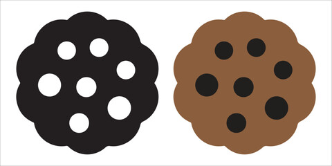 cookie icon set vector silhouette on white background.