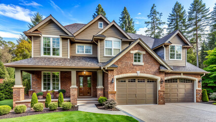 House Exterior Front View Large Two Story, property facade