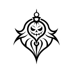Ornament design with spooky with line art illustration