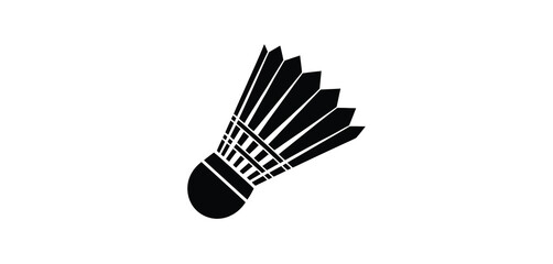 Black and White Shuttlecock Icon for Badminton Sport