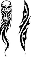 Obraz premium Tribal Skull and Abstract Tattoo Designs