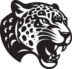 Black and White Jaguar Vector Illustration – Minimalist Wild Cat Silhouette Art	