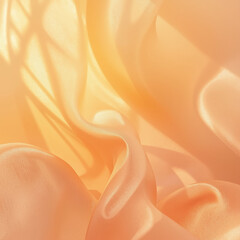 Obraz premium Warm Peach Silk Fabric Texture Soft, Draped, and Luxurious Background