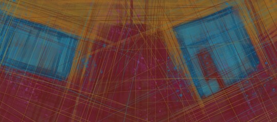 Abstract image for printing. Picture for modern interiors. The picture is painted by hand on a tablet. © neurostructure
