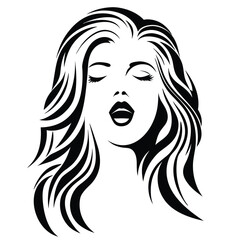 Elegant Woman with Flowing Hair A Stylish Vector Illustration Perfect for Beauty and Fashion Related Designs or Creative Projects