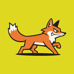 Obraz premium Vector of walking fox cartoon character. 