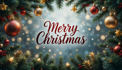 Merry christmas 2025 image, merry christmas wish with beautiful festive background
