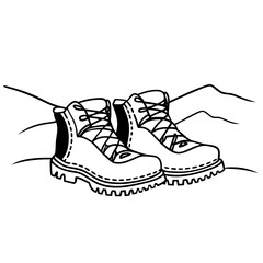 Hiking Boots Vector Illustration Mountain Adventure Graphic