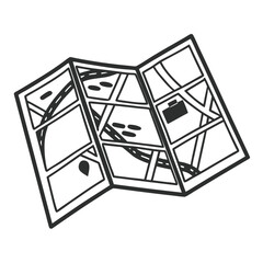 Folded Road Map Vector Graphic Travel and Navigation Icon