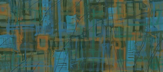 Abstract image for printing. Picture for modern interiors. The picture is painted by hand on a tablet. © neurostructure