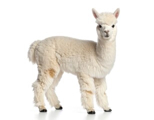 Fototapeta premium Fluffy cream alpaca