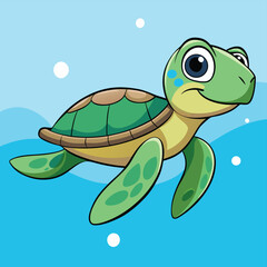 A graceful sea turtle swimming through invisible water, a symbol of ocean longevity.