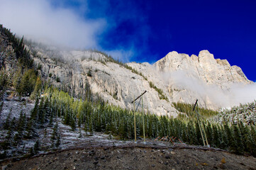 Grassy Lake. Alberta. Canada. Lake in the Rocky Mountains. Famous tourist routes.