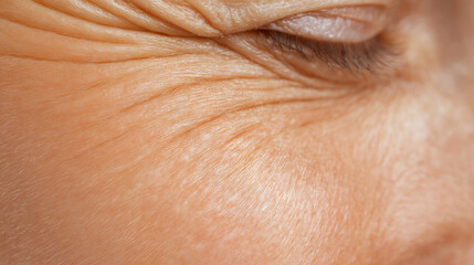 Realistic skin texture showcasing wrinkles and imperfections