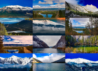 Grassy Lake. Alberta. Canada. Lake in the Rocky Mountains. Famous tourist routes.