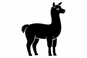 alpaca sihouette black vector