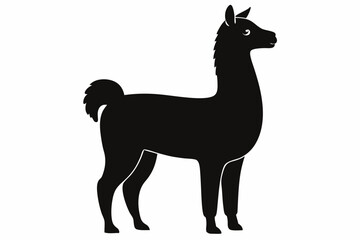 alpaca sihouette black vector