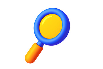 Vibrant 3D Magnifying Glass Icon Search, Discovery, and Exploration
