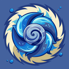 abstract blue wave cyclone ,tornedo