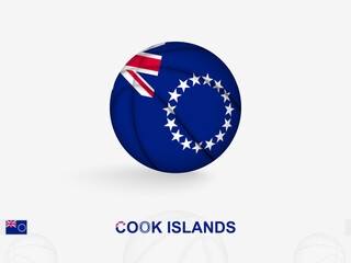 Cook Islands Basketball Concept with National Flag Design.