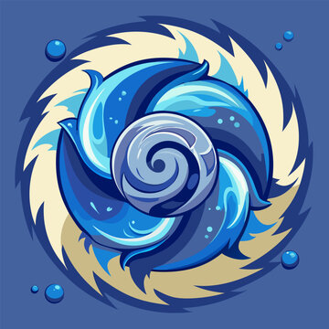 abstract blue wave cyclone ,tornedo