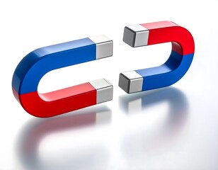 Two Horseshoe Magnets Attracting