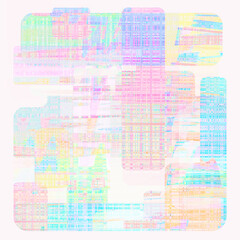 Colorful Abstract Geometric Background with Playful Pastel Shapes . Retro - Futuristic  style.