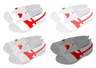 赤ラインの上履きのイラスト