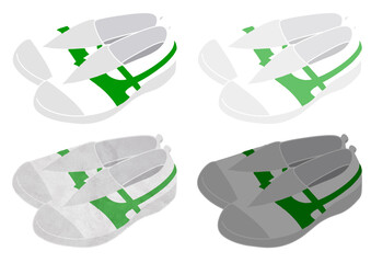 緑のラインが入った上履きイラスト