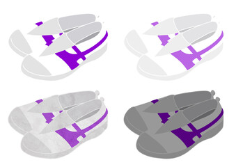 紫ラインの上履きイラスト