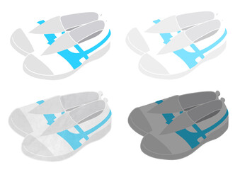 ターコイズブルーのラインが入った上履きイラスト