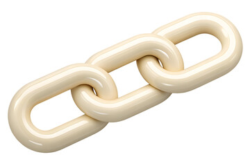 Obraz premium Cream colored chain links isolated on transparent background
