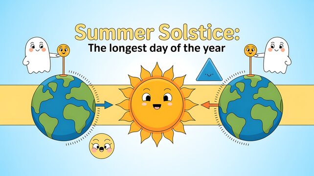 Summer solstice illustration longest day of year