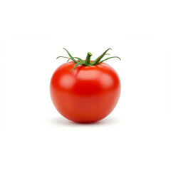 Fresh, vibrant red tomato isolated on white background