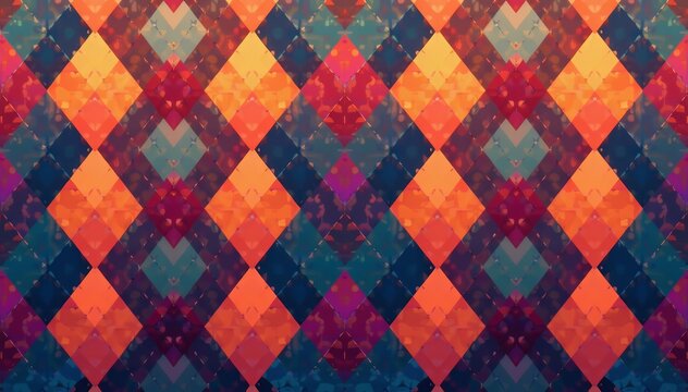 Modern argyle vector pattern of interconnected diamond shapes, print, trendy