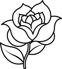 Rose Outline Illustration