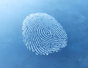 Fingerprint on Blue Surface