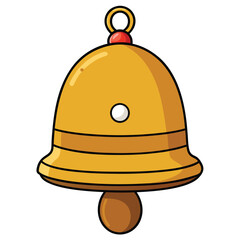 Naklejka premium A traditional Indian bell, a small brass ghanti, used for religious rituals and sound.